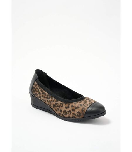 Ballerines compensées grande largeur cuir