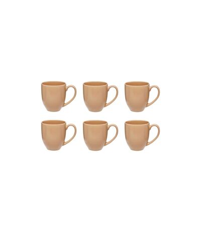 Lot de 6 Mugs en Céramique Maé 48cl Beige