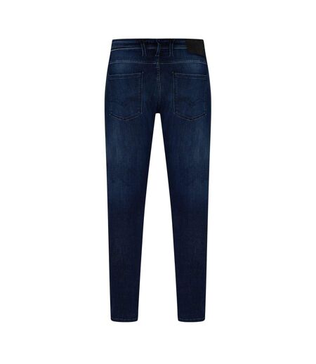 Mens Anbass Cotton Blend Slim Jeans Dark Blue Replay