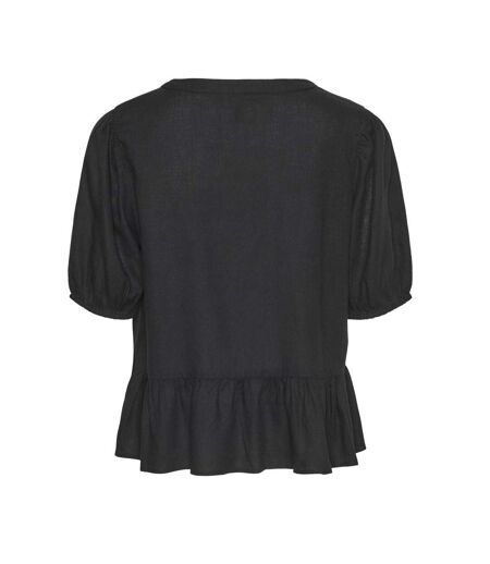 Blouse noir femme pieces pia 2/4