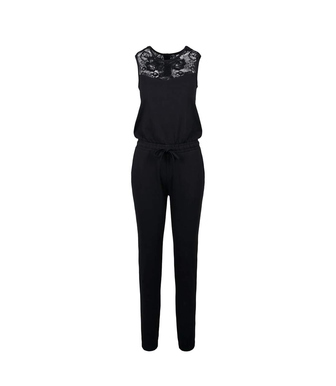 Womens/ladies Block Lace Detail Jumpsuit Black Urban Classics-1