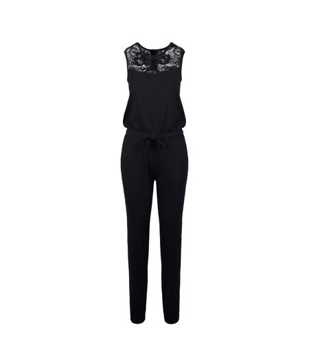 Womens/ladies Block Lace Detail Jumpsuit Black Urban Classics