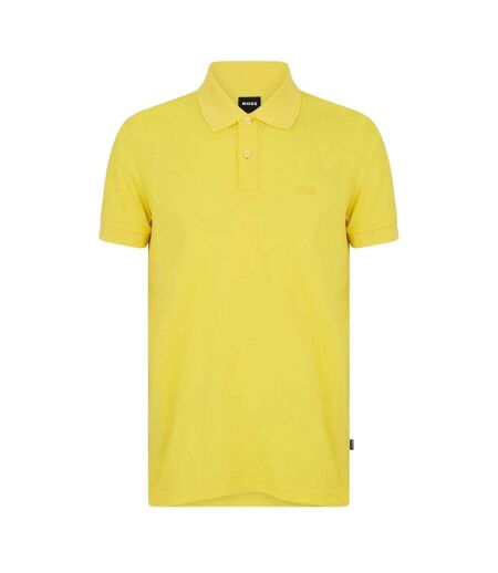 Mens Firenze Cotton Polo Shirt Bright Yellow Boss