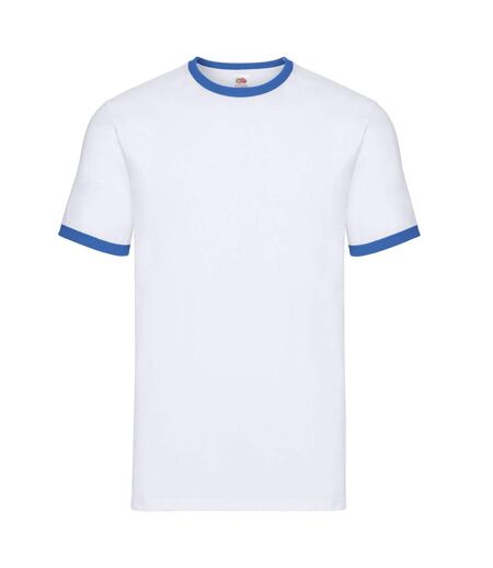 T-shirt adulte blanc / bleu roi Fruit of the Loom