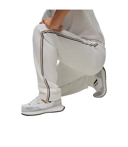 Pantalon De Jogging Motif/style Rayure Latérale Homme Blanc Boss