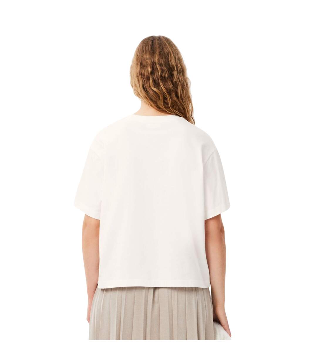 T-shirt Style Fleur Femme Blanc Lacoste-3