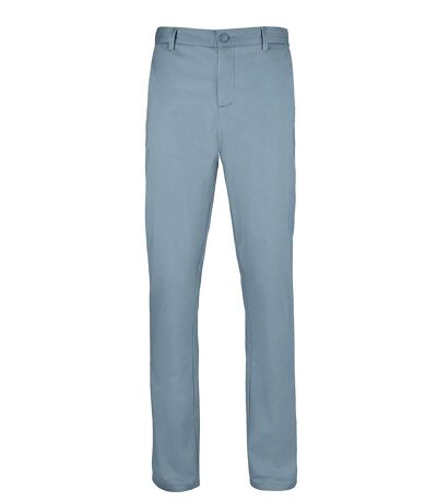 pantalon toile chino satin homme - 02917 - bleu clair