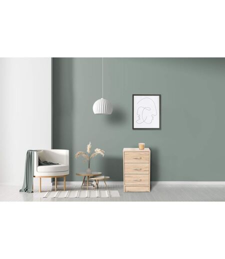 Meuble de rangement à 3 tiroirs Pratik - Hauteur 60 cm - Bois clair