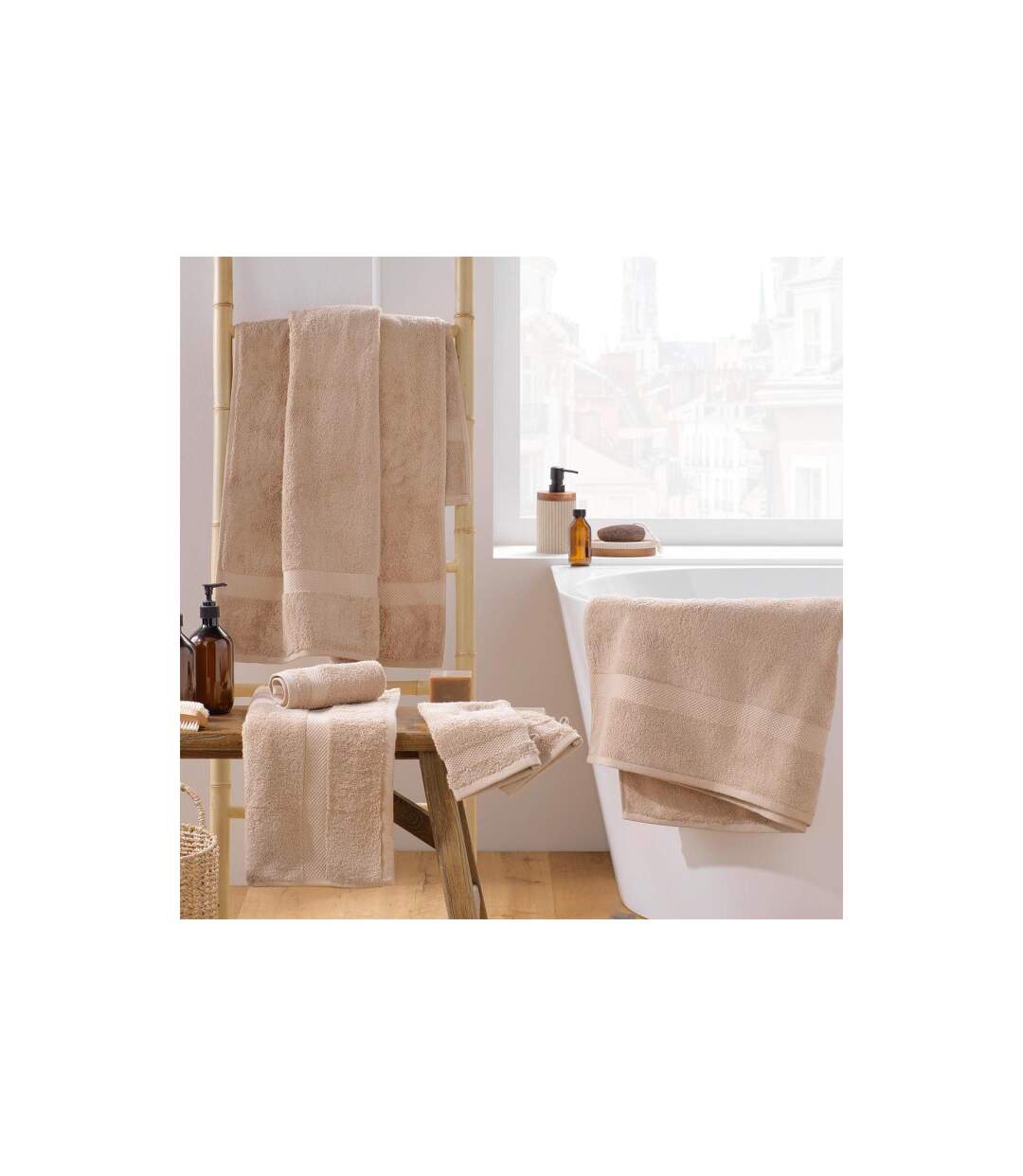 Drap de Douche Elegance 70x130cm Noisette-4