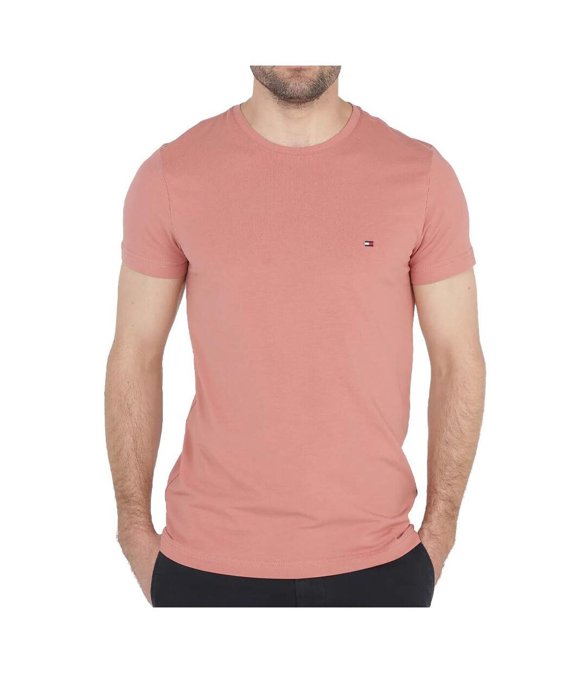 T-shirt Rose Homme Tommy Hilfiger Stretch Slim