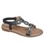 Cipriata Womens/Ladies Desia Jewelled Sandals (Black/Brown) - UTDF2390