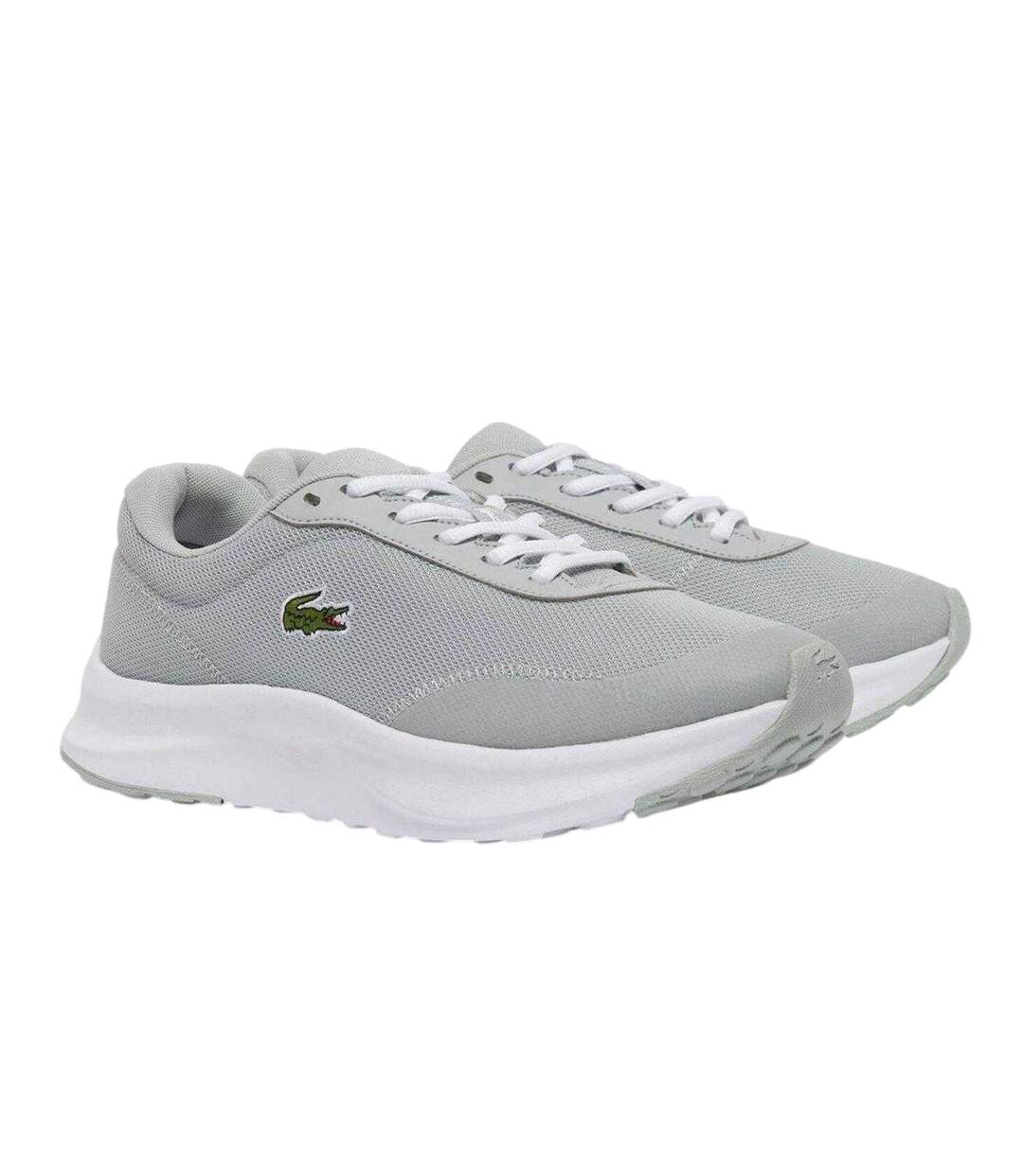 Mens Neo Runbase Mesh Cushioned Trainers Grey White Lacoste-4