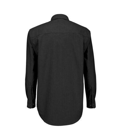 B&C Mens Oxford Long Sleeve Shirt / Mens Shirts (Black) - UTBC105