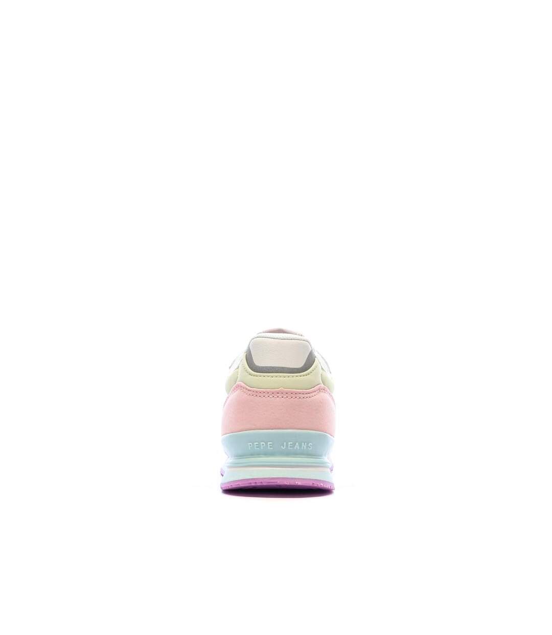 Baskets gris/rose/jaune femme pepe jeans london-3