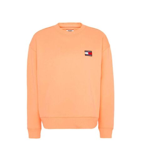 Sweat Orange Femme Tommy Jeans Badge - XS