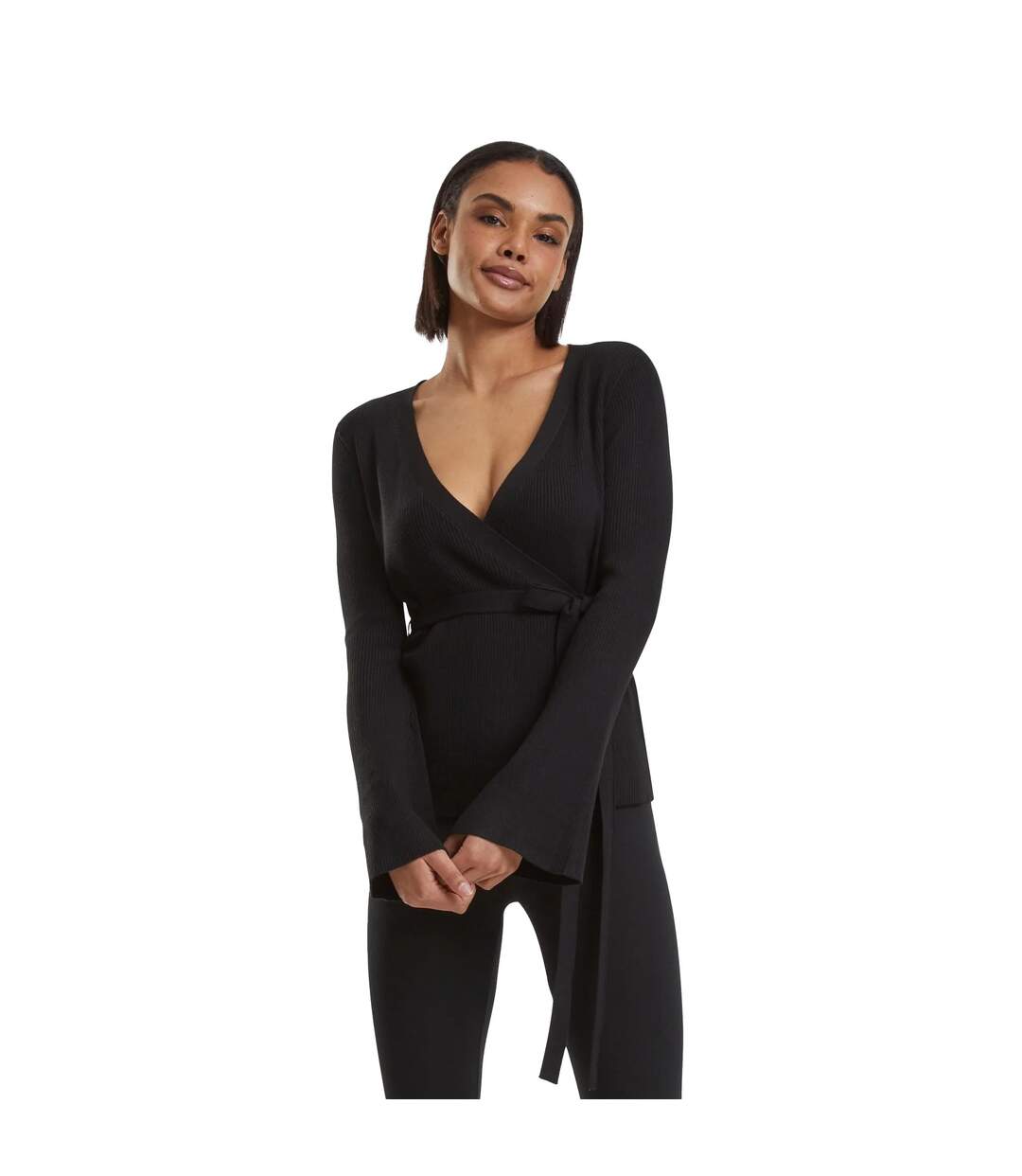 Cardigan Motif/style Côtelé Femme Noir Urban Classics-3