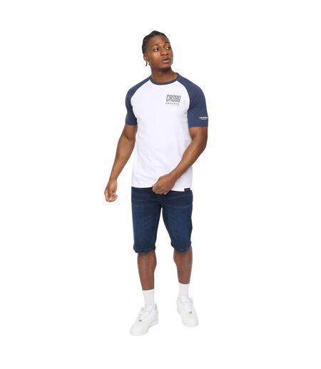 Mens Bretsby T-shirt Navy Crosshatch