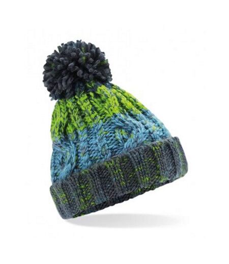 Beechfield Junior Corkscrew Pom Pom Beanie (Electric Grey) - UTPC3363