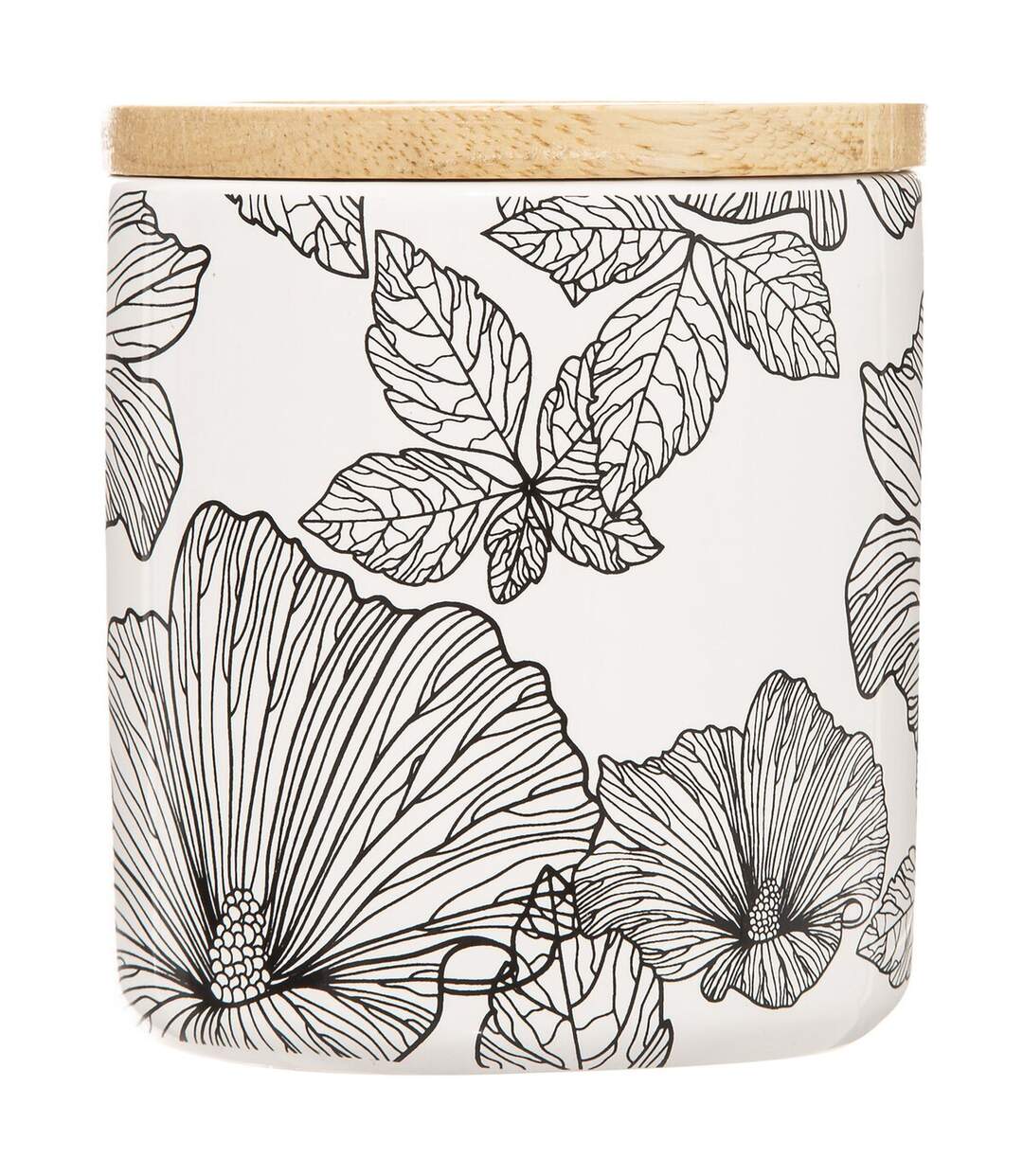 Boite de rangement pour salle de bain pour Coton et Coton-tige avec couvercle Blackflora - Noir et Blanc-2