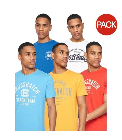 Pack Of 5  Mens Weymouth T-shirt  Multicoloured Crosshatch