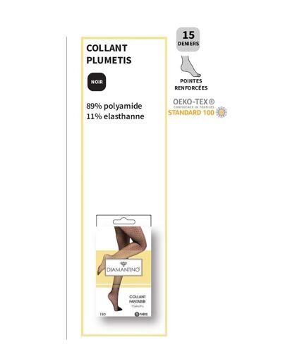 Collant Femme Confort et Résistance DIAMANTINO Pack de 3 Collants Voile Plumetis 15D