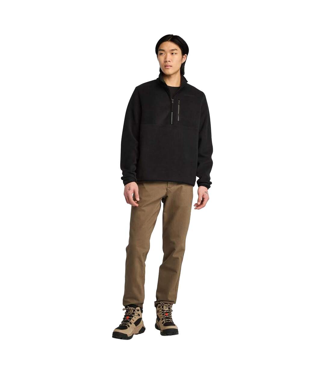 Mens Mt Willard Quarter Zip Fleece Top Black Timberland-4