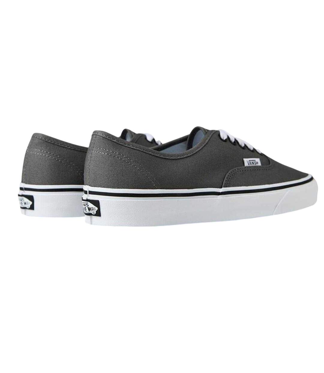 Mens Authentic Classic Canvas Trainers Pewter White Vans-2