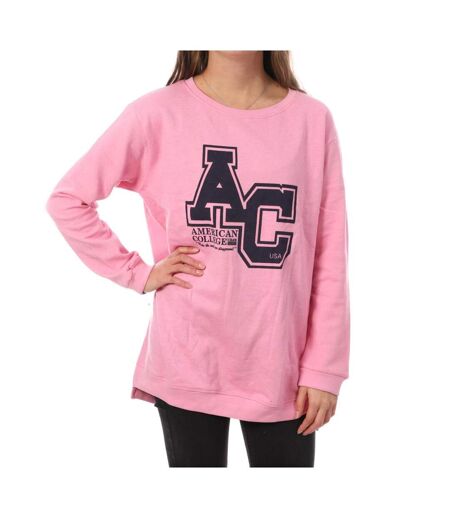 Sweat Long Rose Femme American College YR656 - L