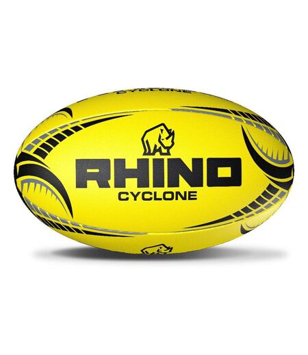 Ballon de rugby cyclone taille 4 jaune fluo Rhino