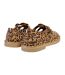 Womens/ladies Marley Leopard Print Leather T-bar Shoes Leopard POD-2