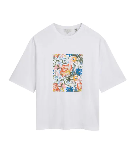 Womens/ladies Graphic Print Short-sleeved T-shirt White Ted Baker