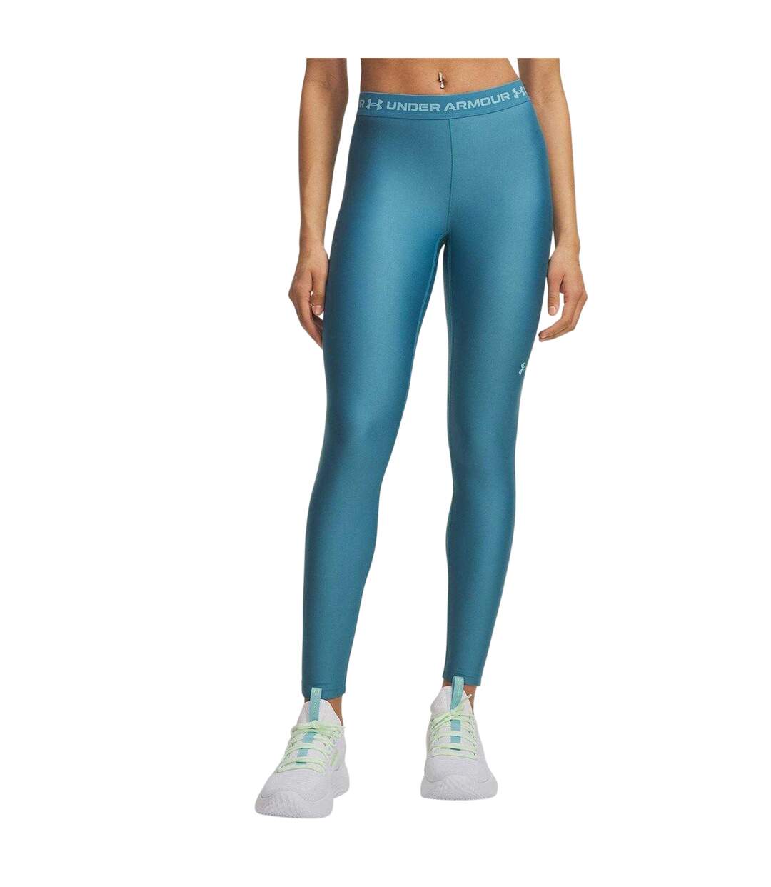 Womens/ladies Heatgear Leggings Blue Under Armour-1