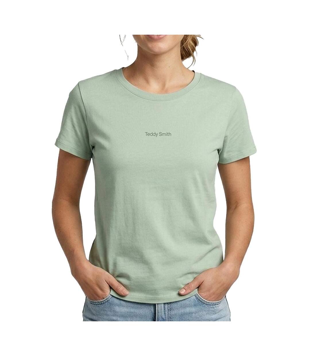 T-Shirt vert femme teddy smith ribelles-1