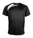 Kariban Proact Mens Short Sleeve Crew Neck Sports T-Shirt (Black/ White/ Storm Grey)