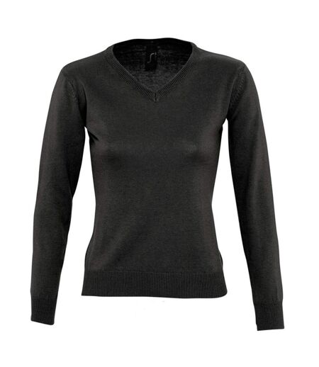 SOLS Womens/Ladies Galaxy V Neck Sweater (Black)