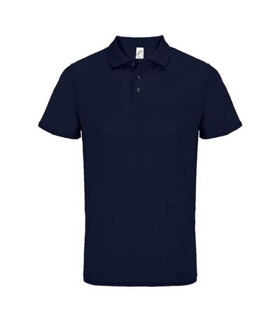 Unisex adult pitcher recycled polyester polo shirt french navy SOLS
