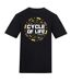 Mens Cycle Of Life Printed T-shirt Black Plain Lazy-1