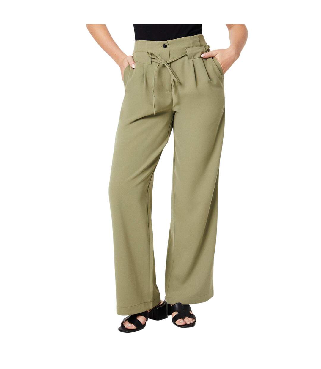 Pantalon femme vert kaki Dorothy Perkins-1