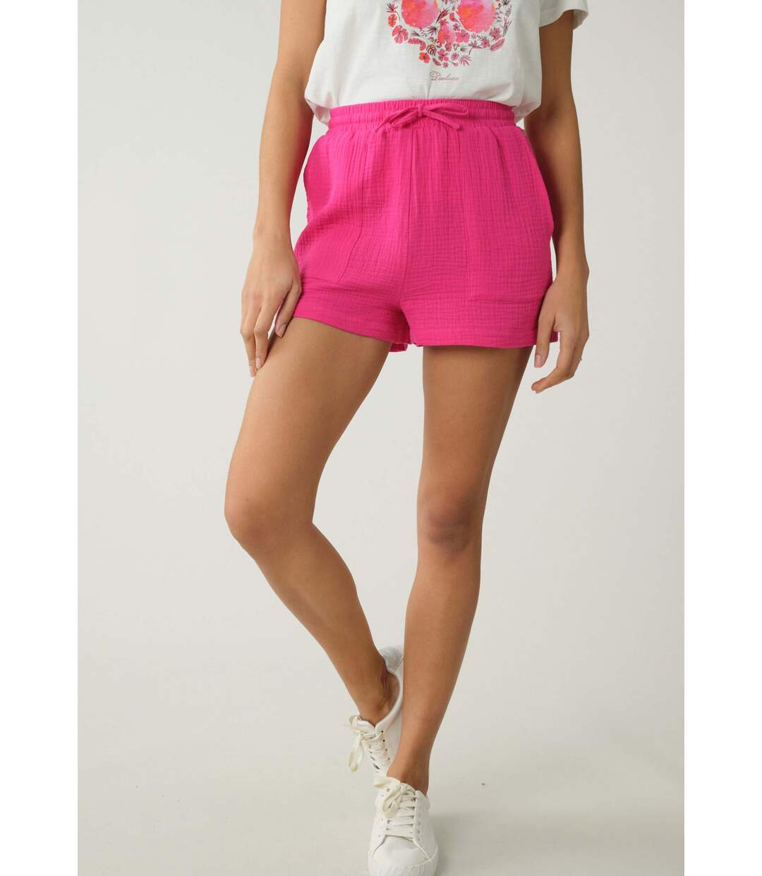 Short en gaze de coton pour femme YANNA-1
