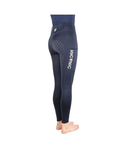 Womens/ladies soria horse riding tights navy HYCONIC