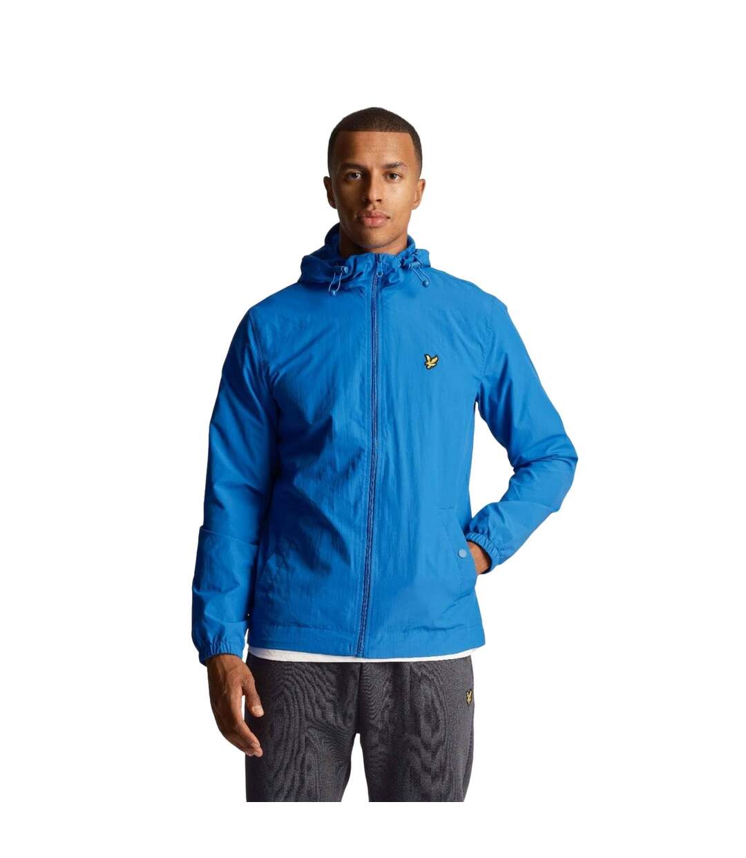 Mens Water Resistant Hooded Jacket Blue Lyle & Scott-1