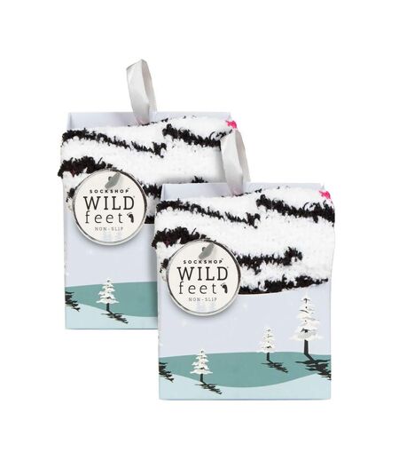 Wildfeet - 2 Paires Femme Chaussettes Lit Chaudes Antidérapantes Hiver