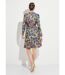 Robe fleurie ceinturée col montant chaude-2