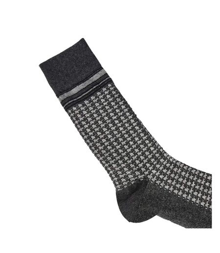 Mens houndstooth jacquard socks dark grey Burton