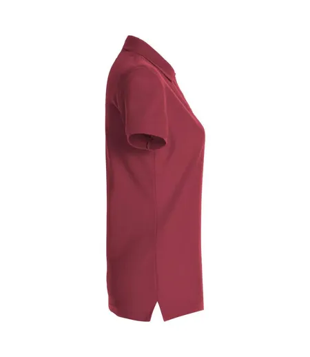 Womens/ladies Plain Polo Shirt Burgundy Clique