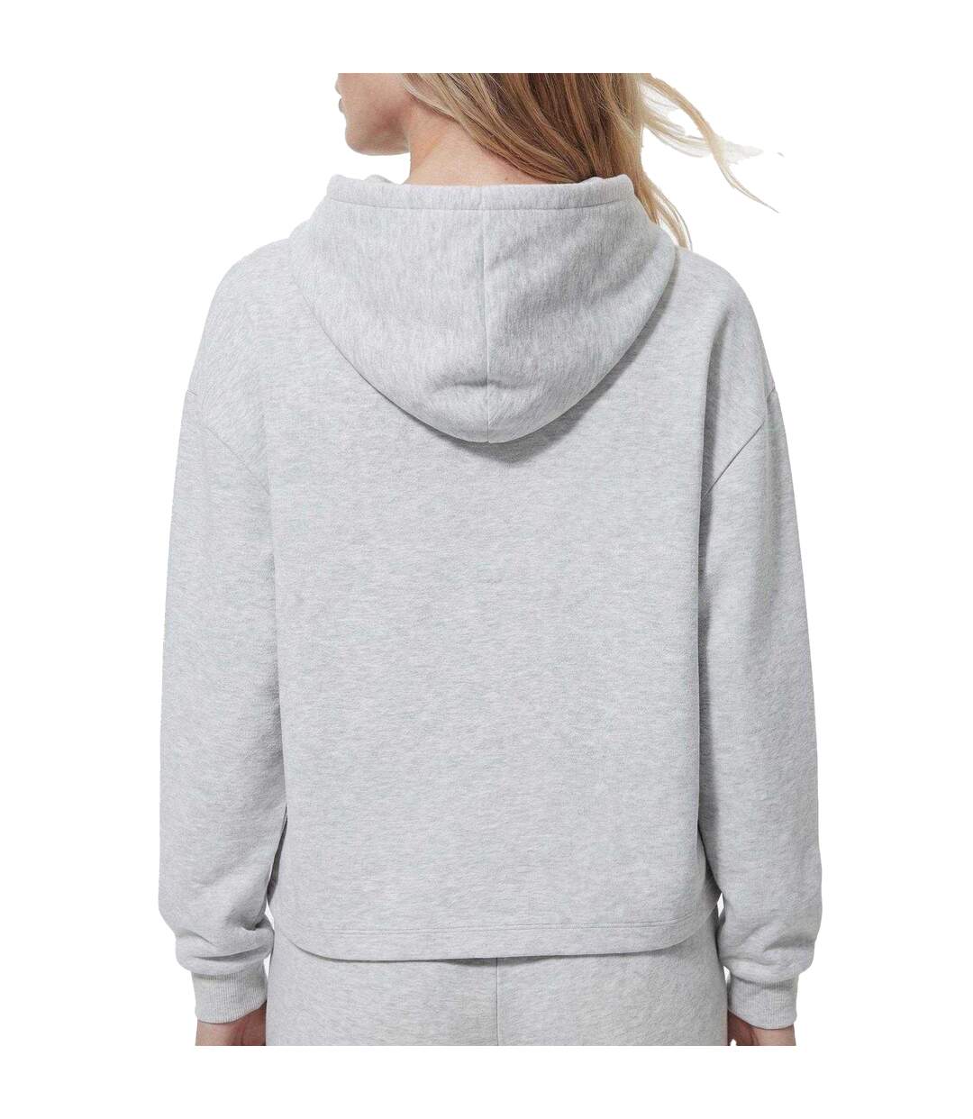 Womens/ladies Chilli Plain Long-sleeved Hoodie Light Grey Pieces-4