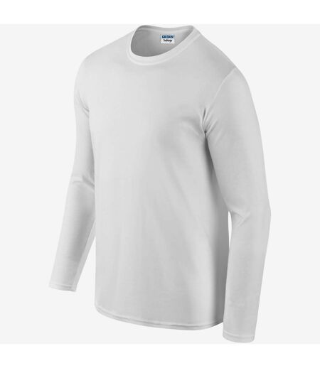 Gildan Pack of 5 Mens Soft Style Long Sleeve T-Shirt  (White)