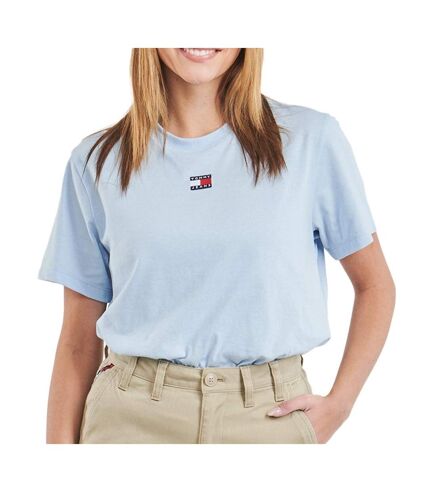 T-shirt Bleu Femme Tommy Hilfiger Badge - L