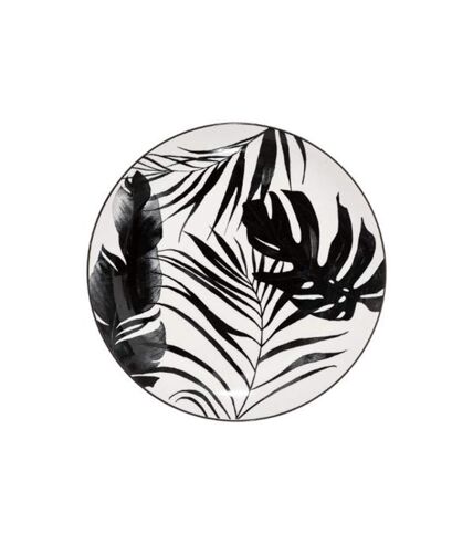 Lot de 6 Assiettes Plates Palme 26cm Noir