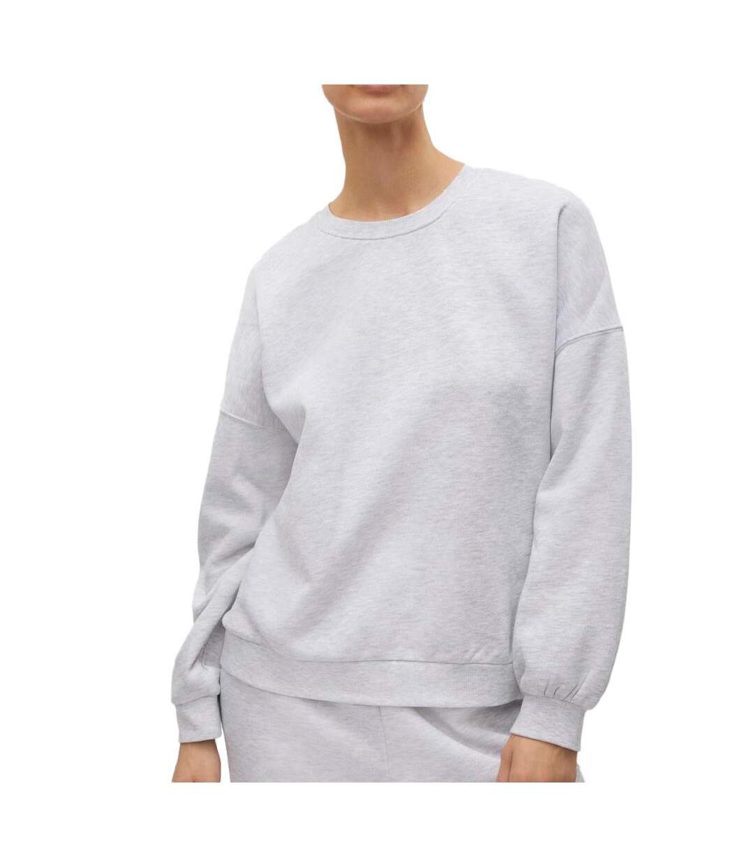 Sweat gris chiné femme vero moda sonja - l-1